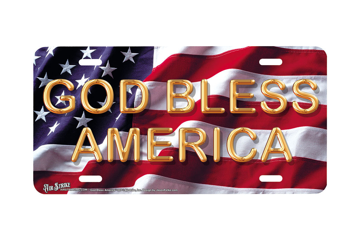 "God Bless America" - Decorative License Plate