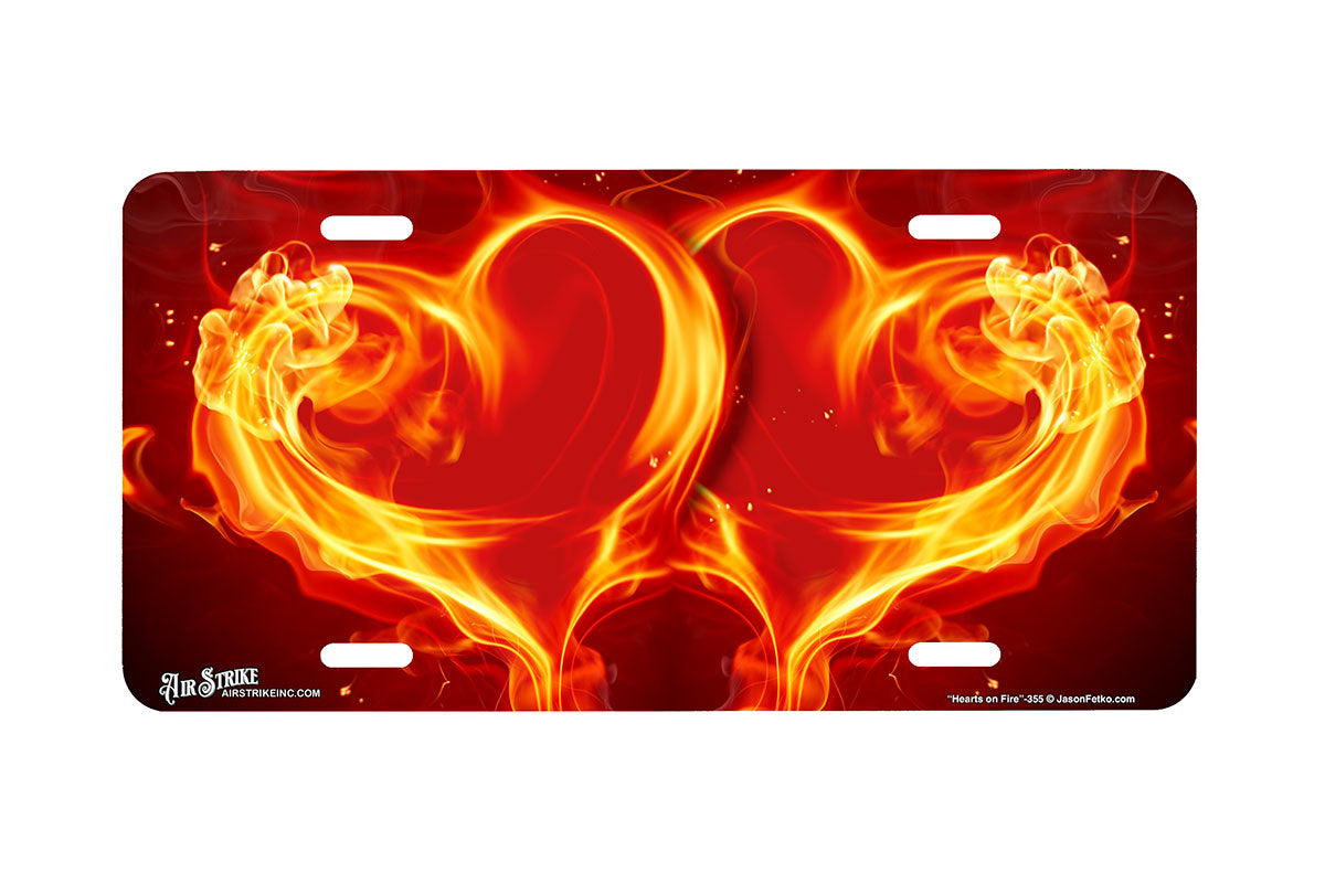 "Hearts on Fire" - Decorative License Plate