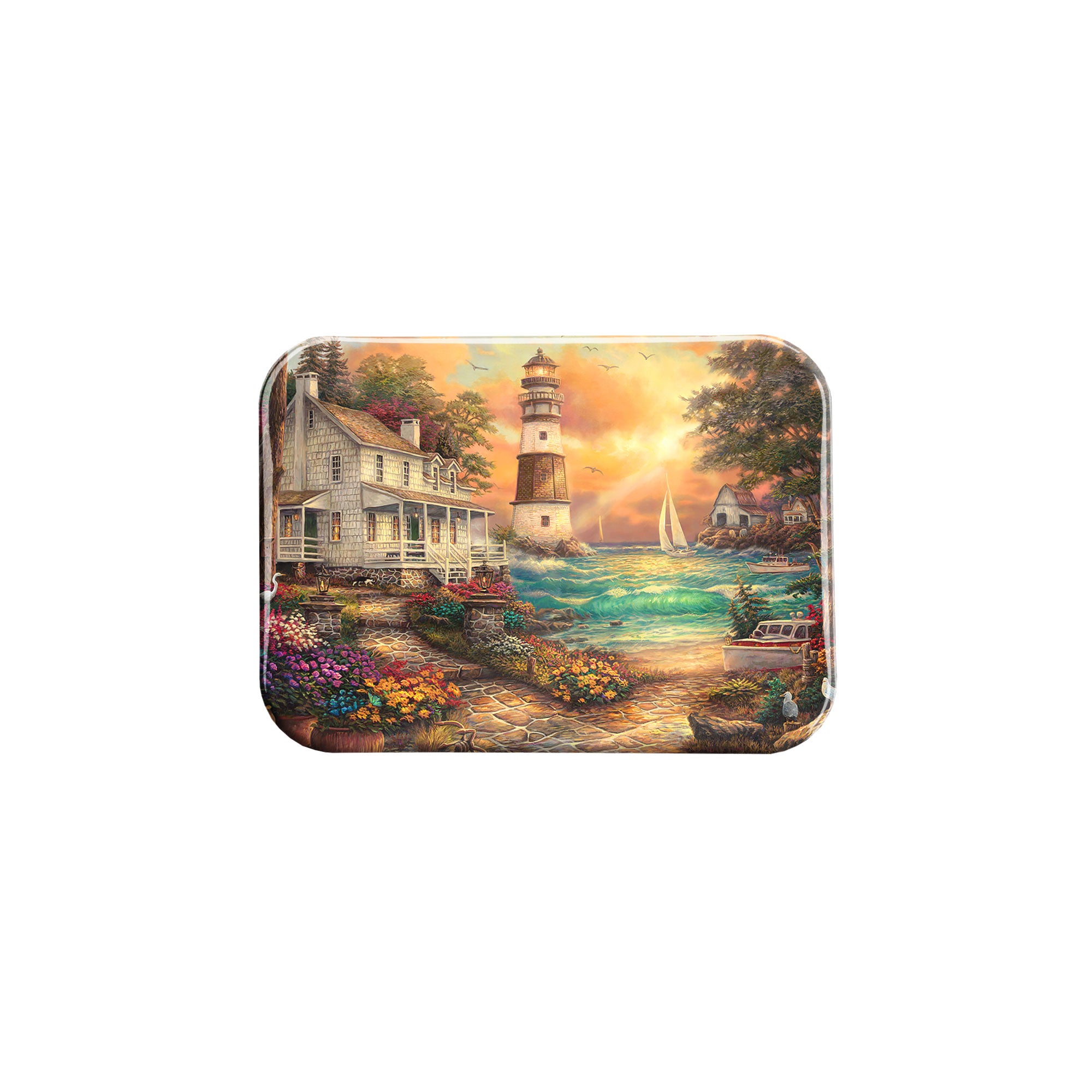 "Cottage By The Sea" - 2.5" X 3.5" Rectangle Fridge Magnets