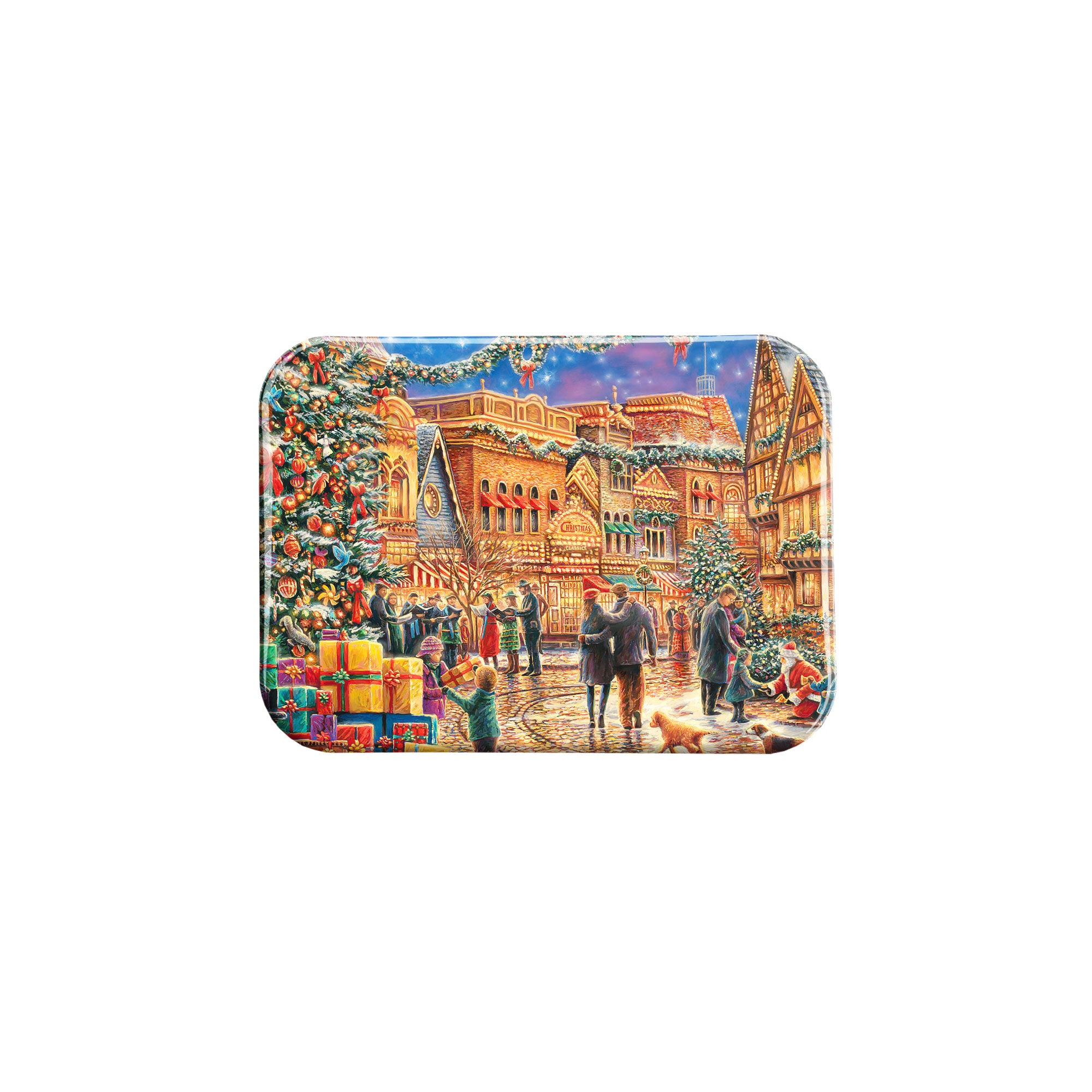 "Christmas At Town Square" - 2.5" X 3.5" Rectangle Fridge Magnets