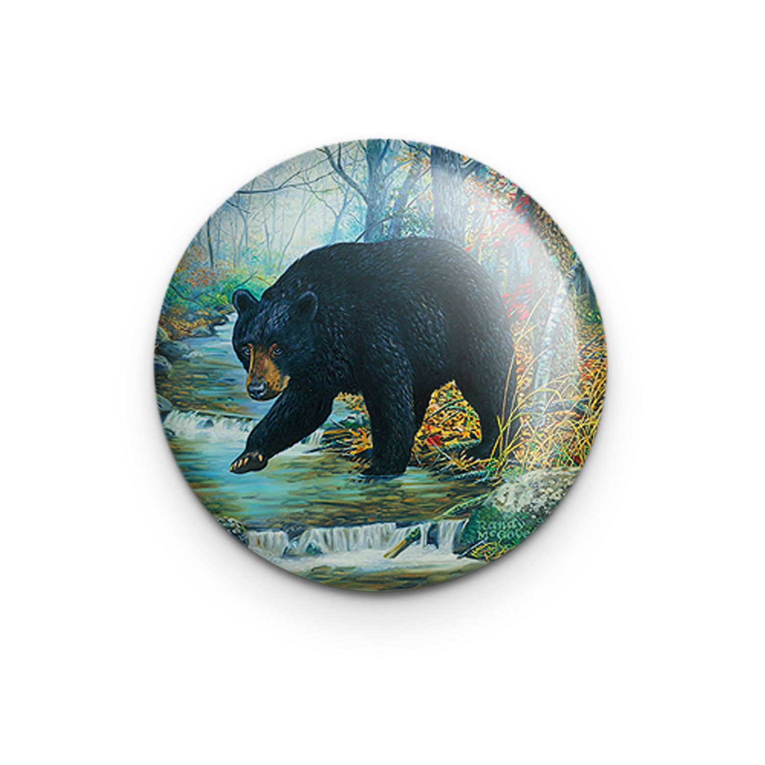 "Bearly Wading" - 1" Round Pinback Button