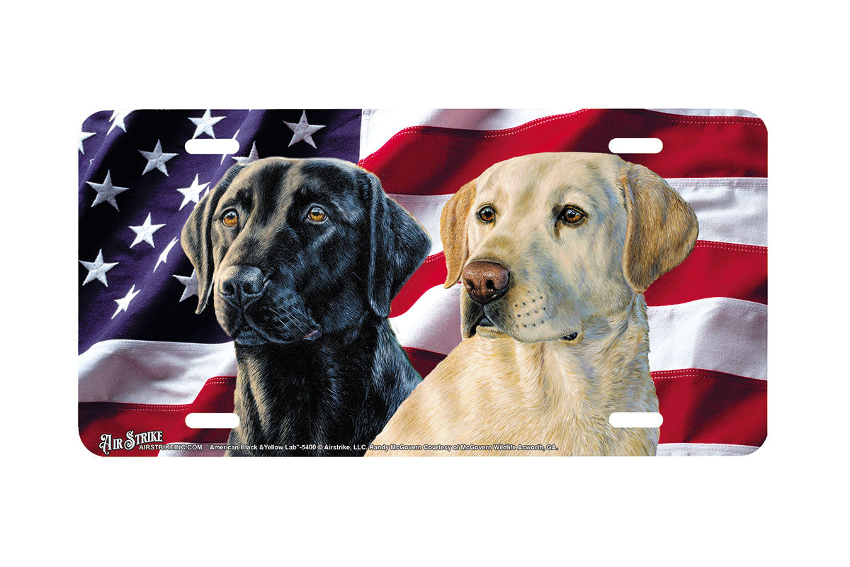 "American Black and Yellow Lab" - Decorative License Plate