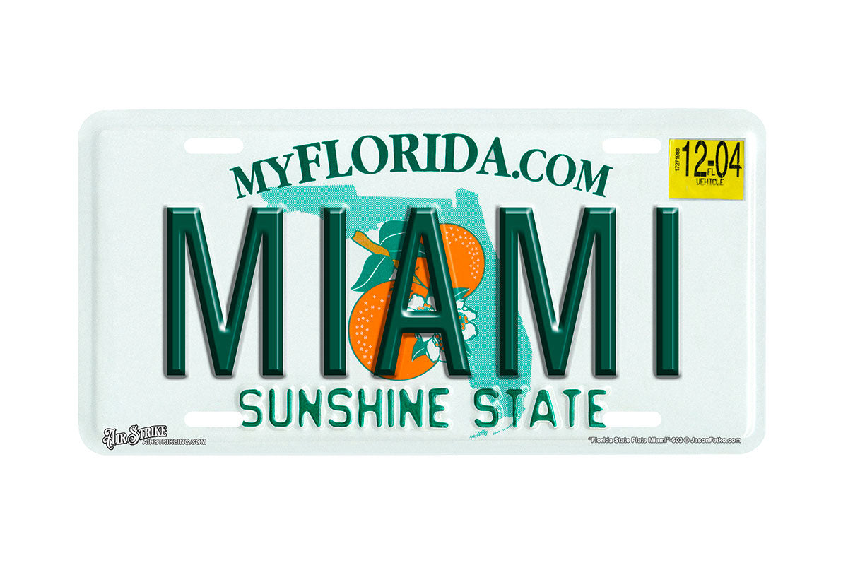 "Florida State Miami" - Decorative License Plate
