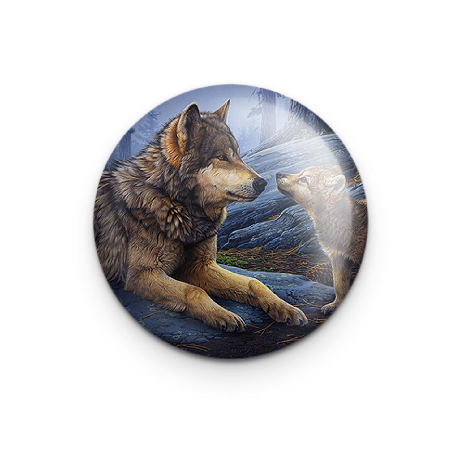 "Brother Wolf" - 1" Round Pinback Button