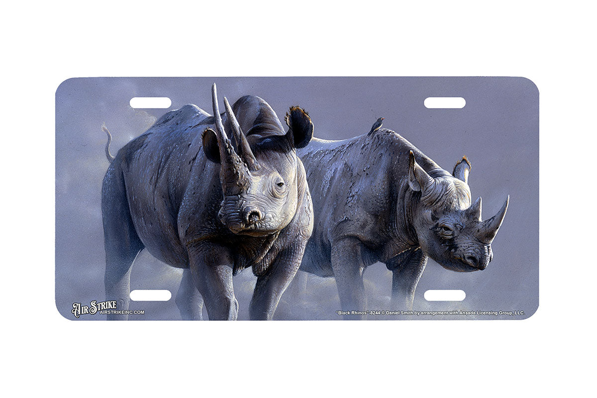 "Black Rhinos" - Decorative License Plate