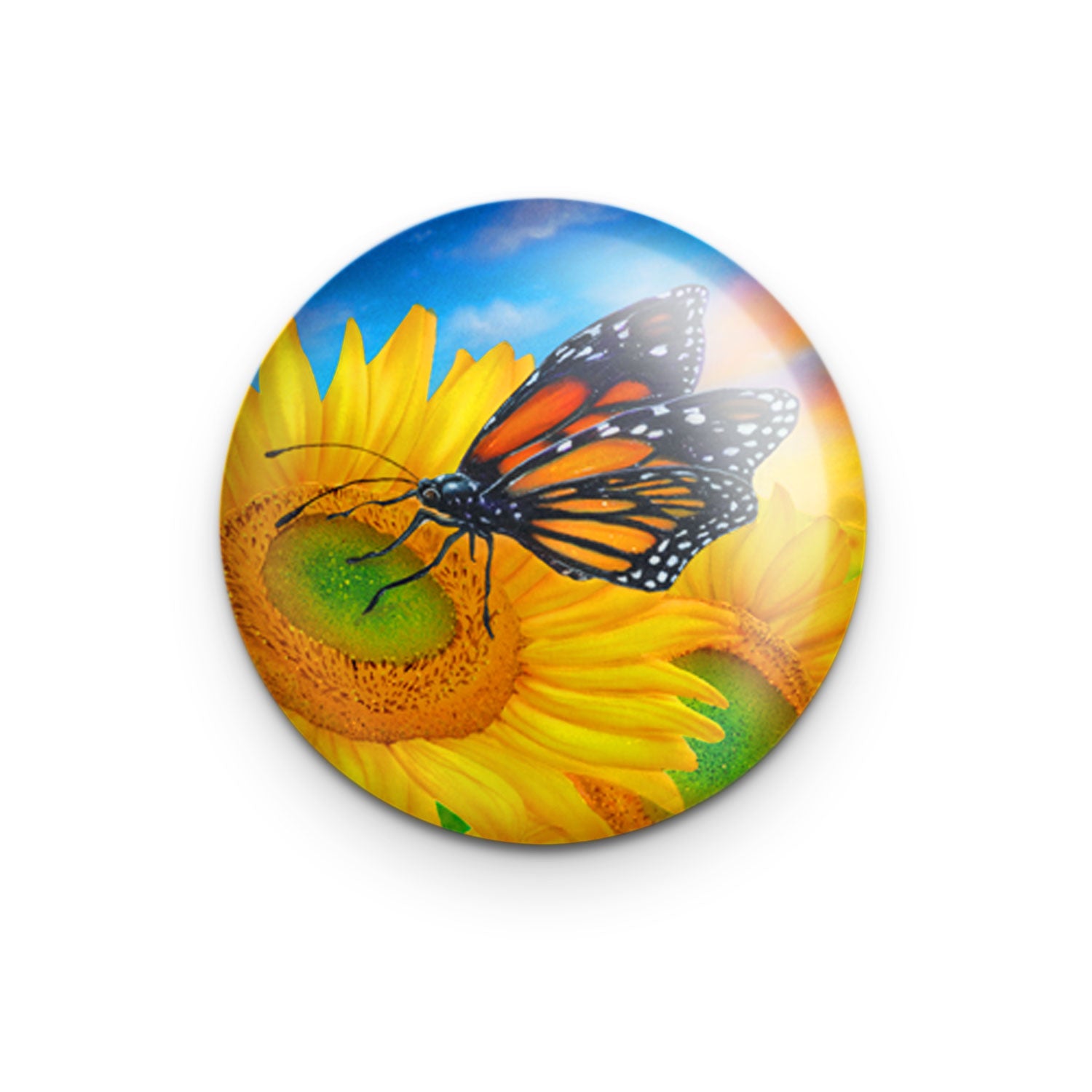 "Sunflower Dreams" - 1" Round Pinback Button