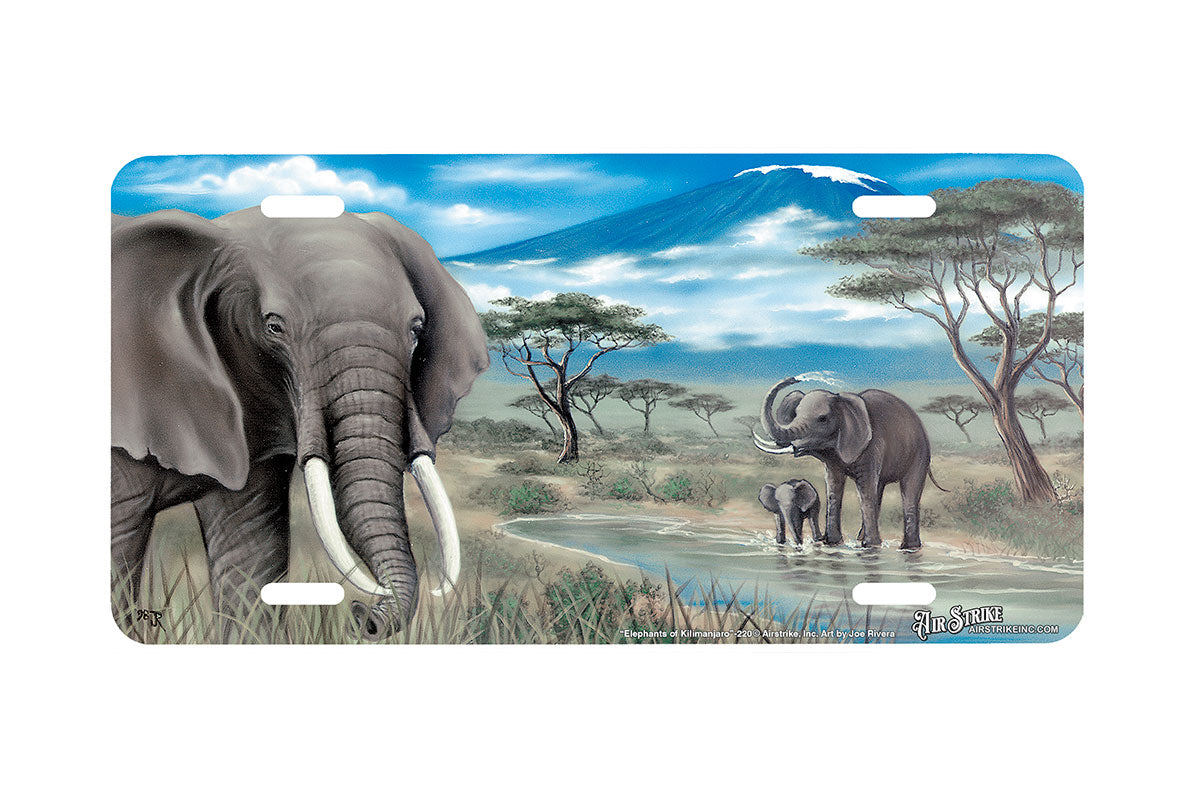 "Elephants of Kilimanjaro" - Decorative License Plate