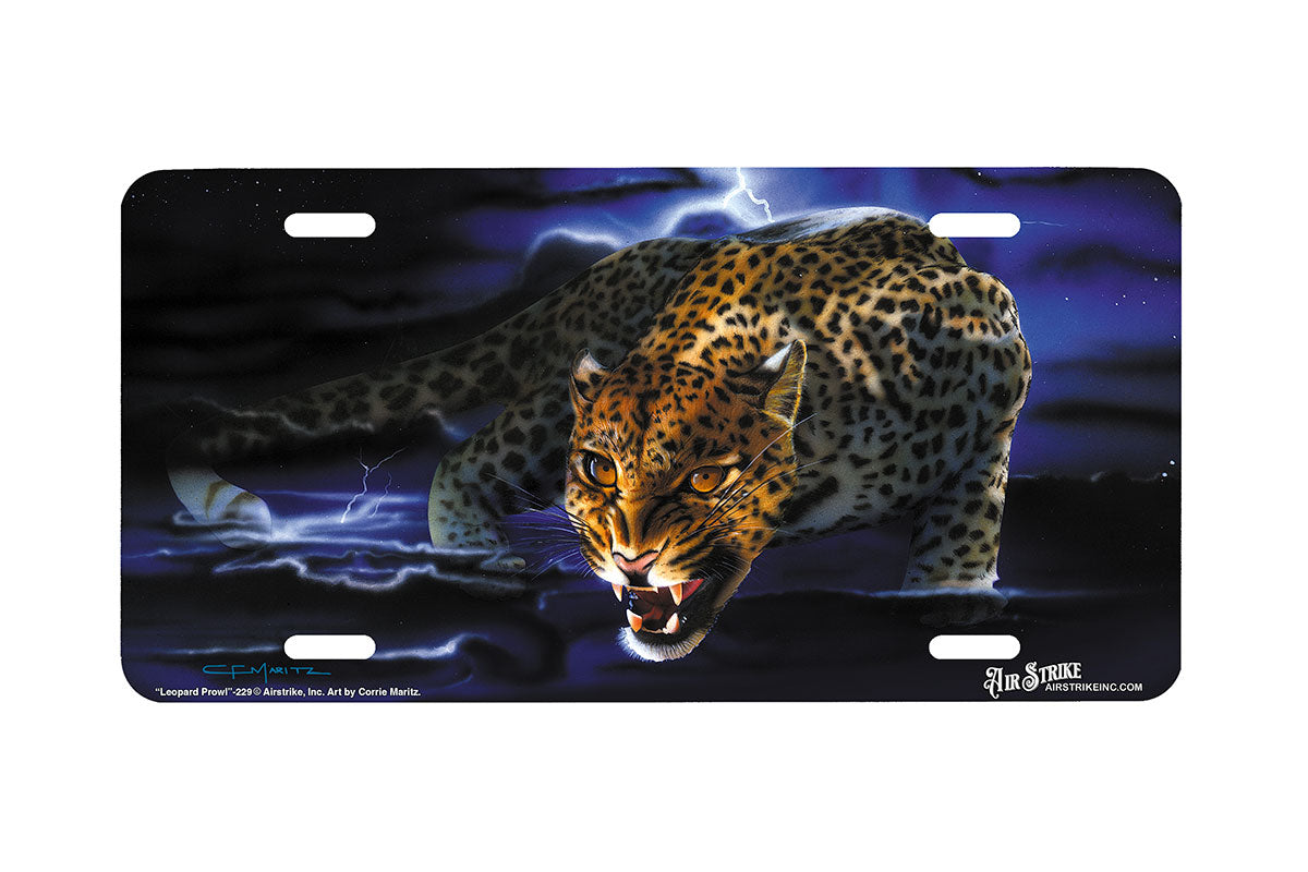 "Leopard Prowl" - Decorative License Plate