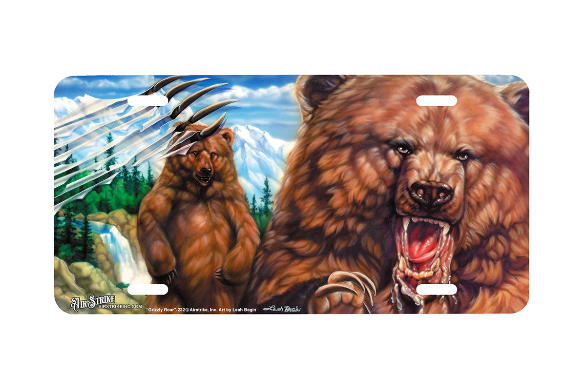 "Grizzly Roar" - Decorative License Plate