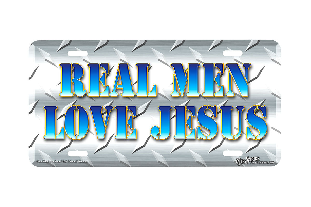 "Real Men Love Jesus" - Decorative License Plate