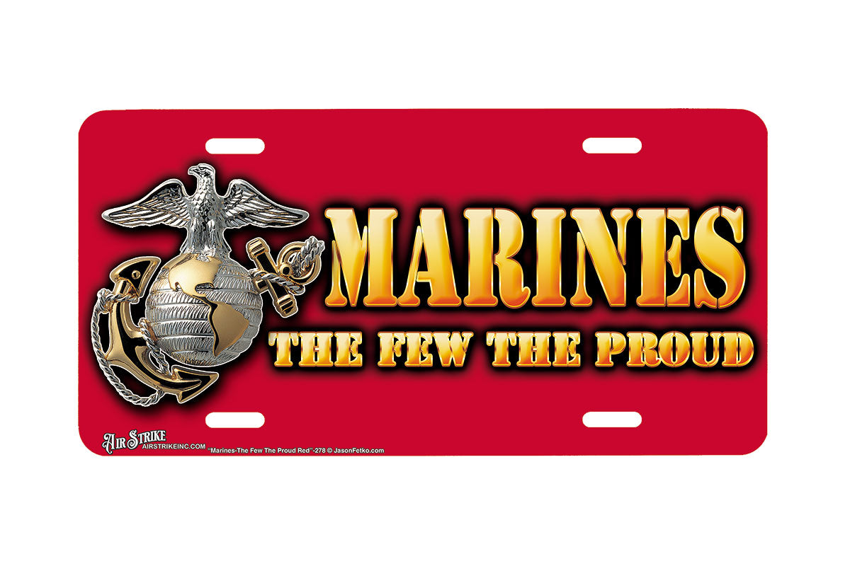 "Marines The Few and Proud Red" - Decorative License Plate