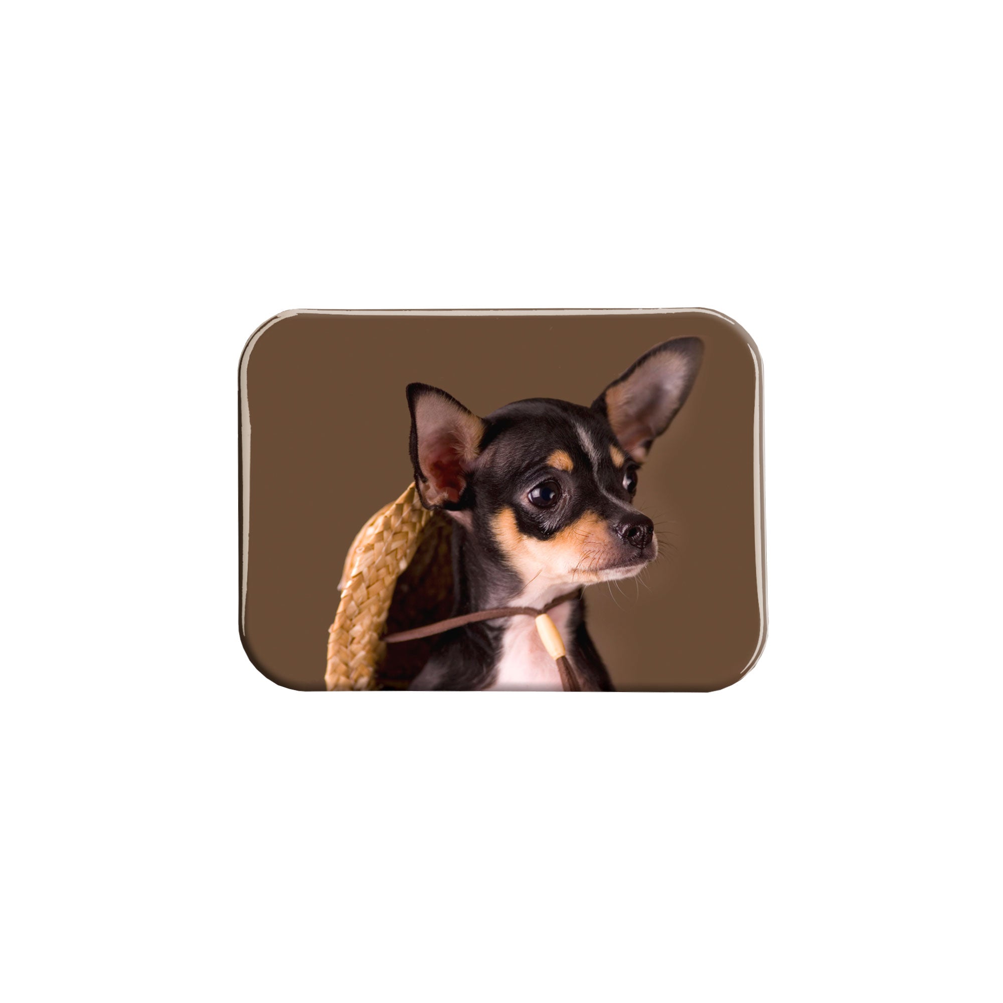 "Chihuahua with Hat" - 2.5" X 3.5" Rectangle Fridge Magnets