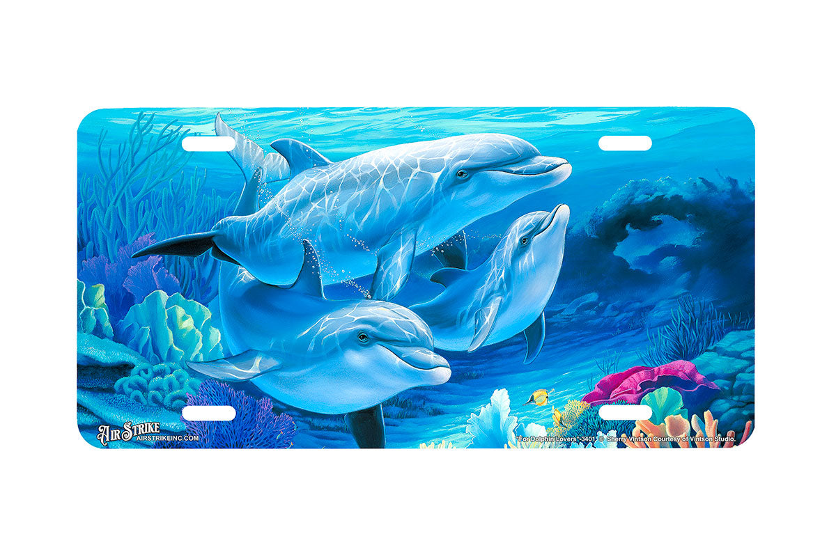 "For Dolphin Lovers" - Decorative License Plate