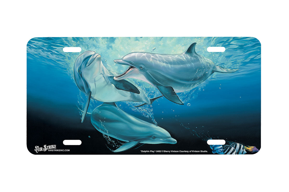 "Dolphin Play" - Decorative License Plate