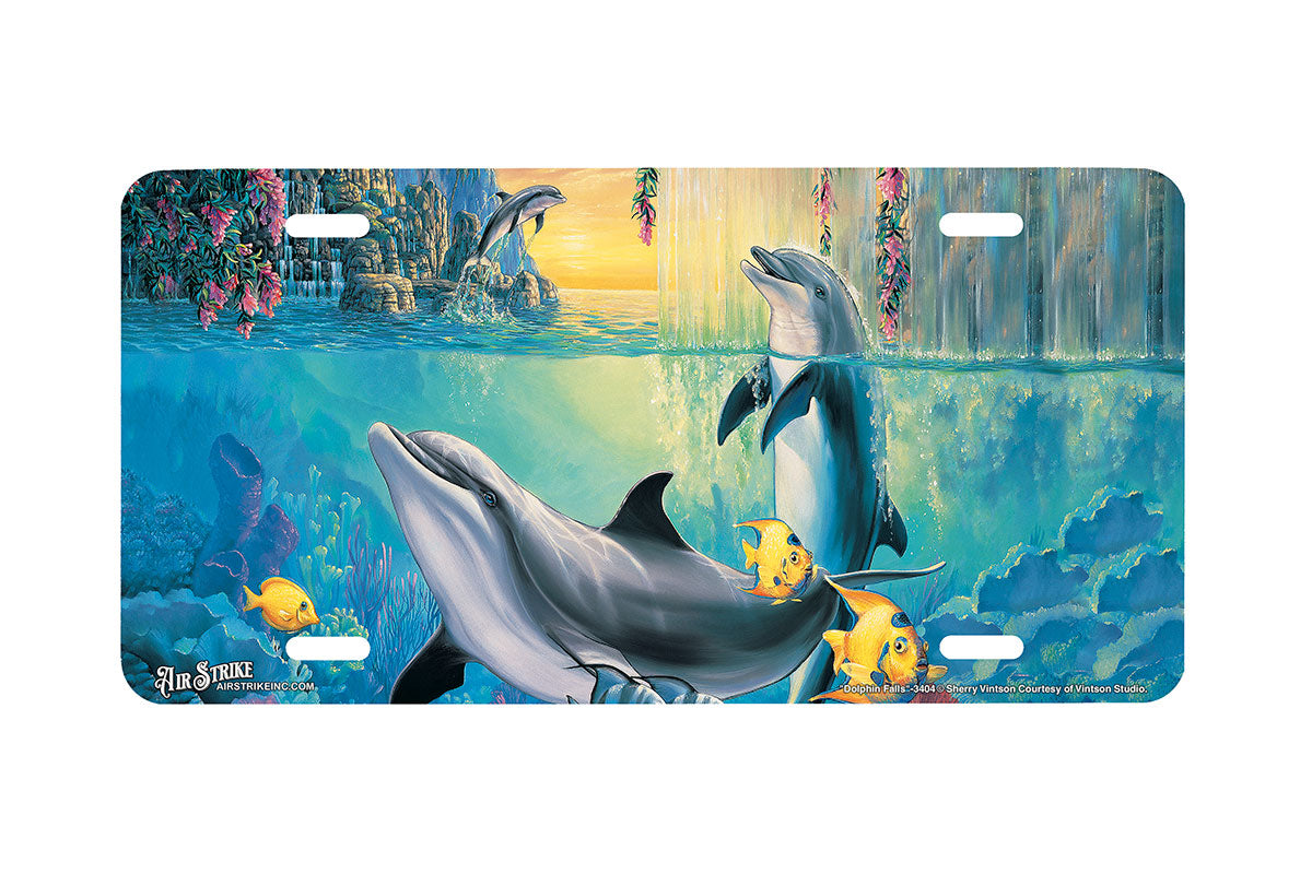 "Dolphin Falls" - Decorative License Plate