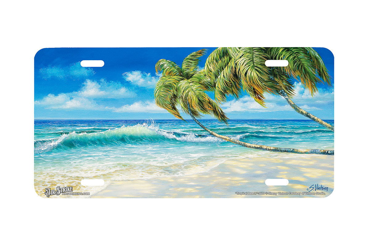 "Tropical Beach" - Decorative License Plate