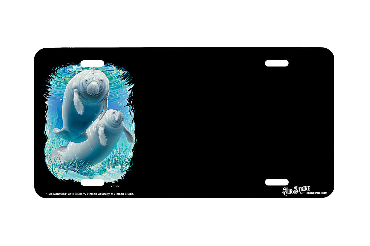 "Two Manatees" - Decorative License Plate