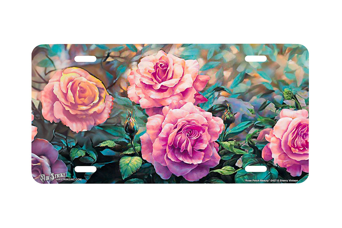 "Rose Patch Beauty" - Decorative License Plate