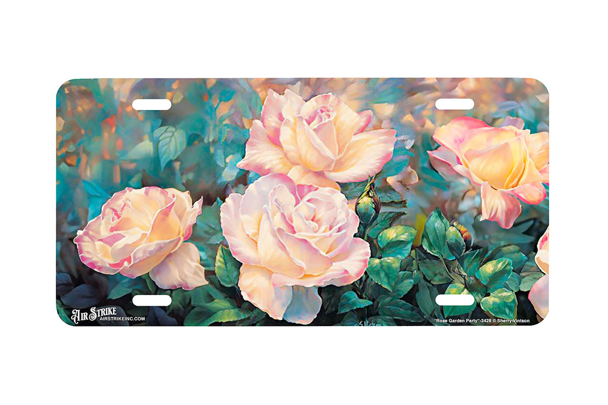 "Rose Garden Party" - Decorative License Plate
