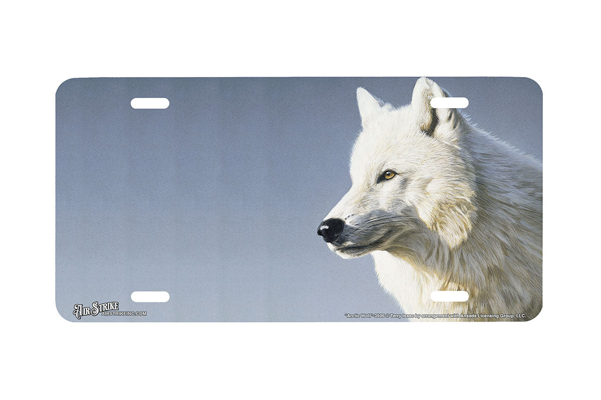 "Artic Wolf Portrait" - Decorative License Plate
