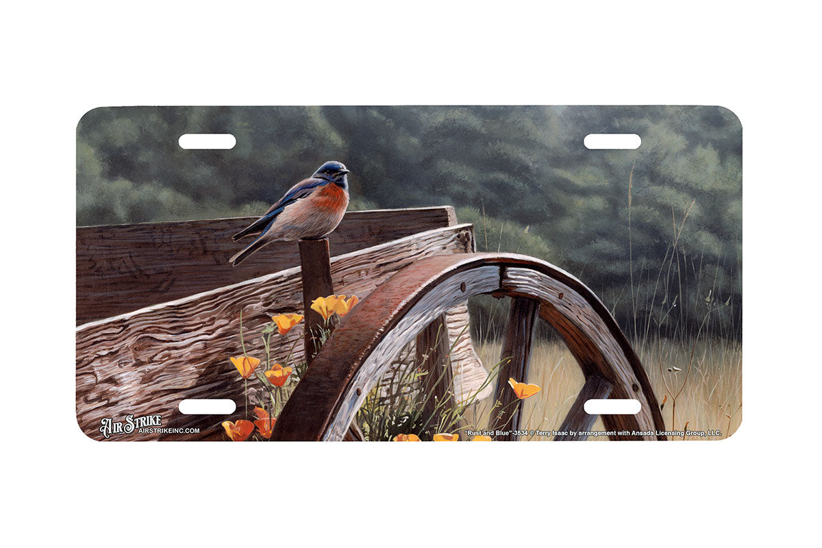 "Rust and Blue" - Decorative License Plate