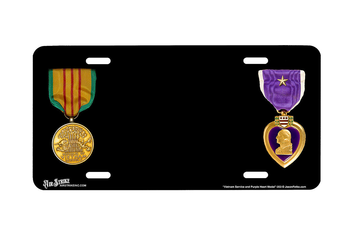 "Vietnam Service and Purple Heart Medal" - Decorative License Plate