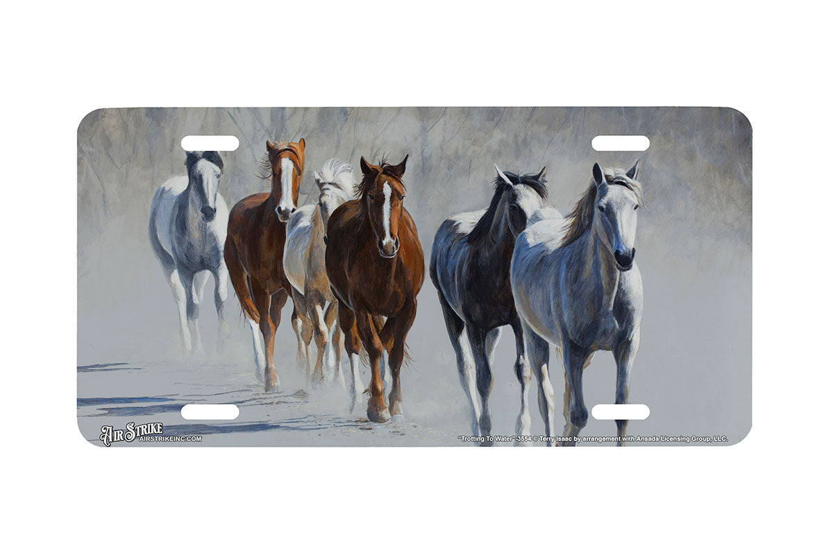 "Trotting To Water" - Decorative License Plate
