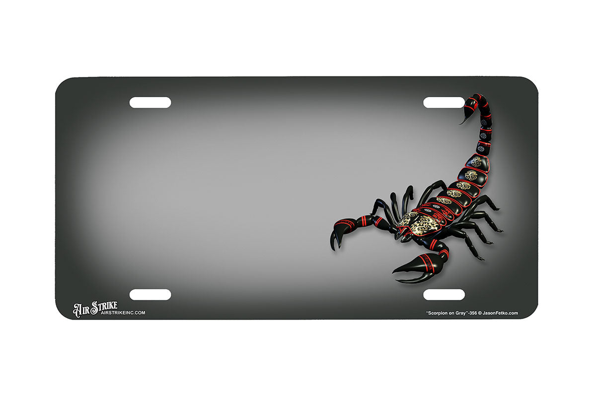"Scorpion on Gray" - Decorative License Plate