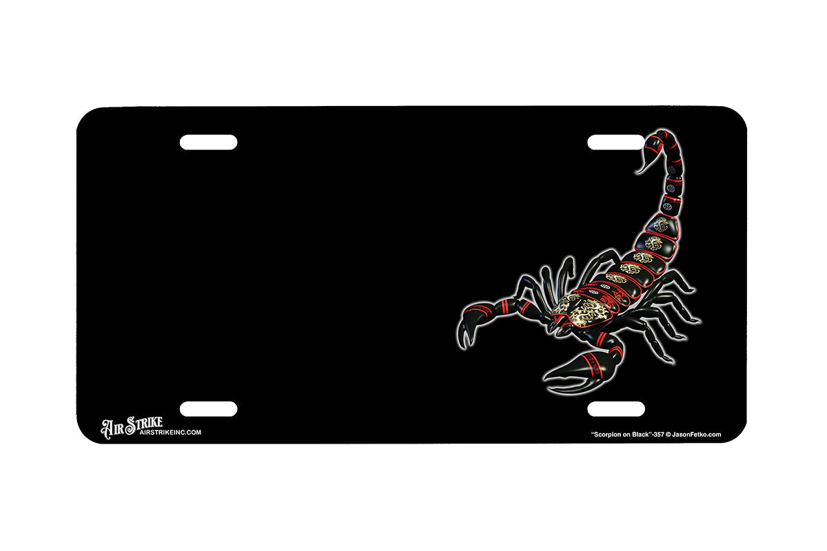 "Scorpion on Black" - Decorative License Plate