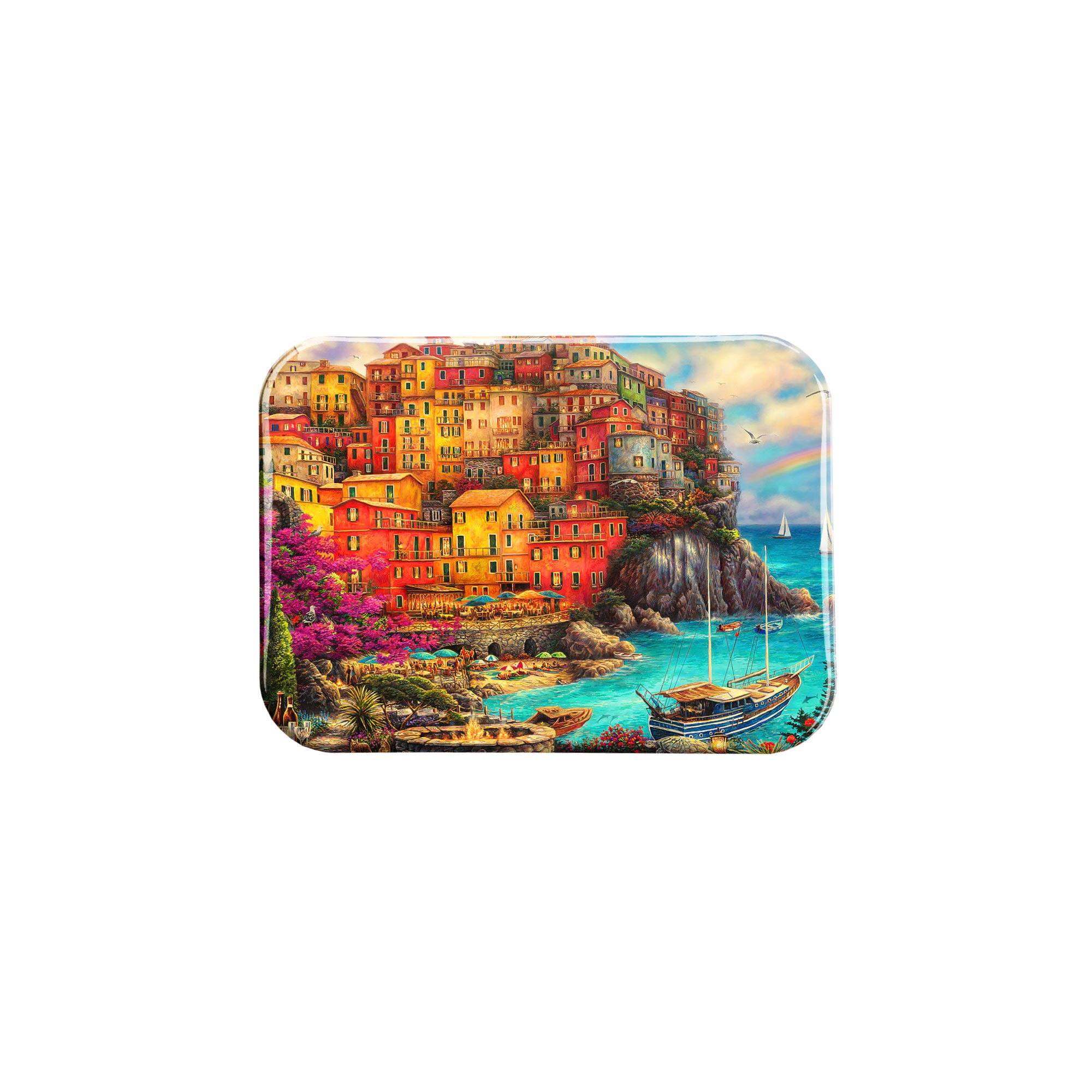 "A Beautiful Day At Cinque Terre" - 2.5" X 3.5" Rectangle Fridge Magnets