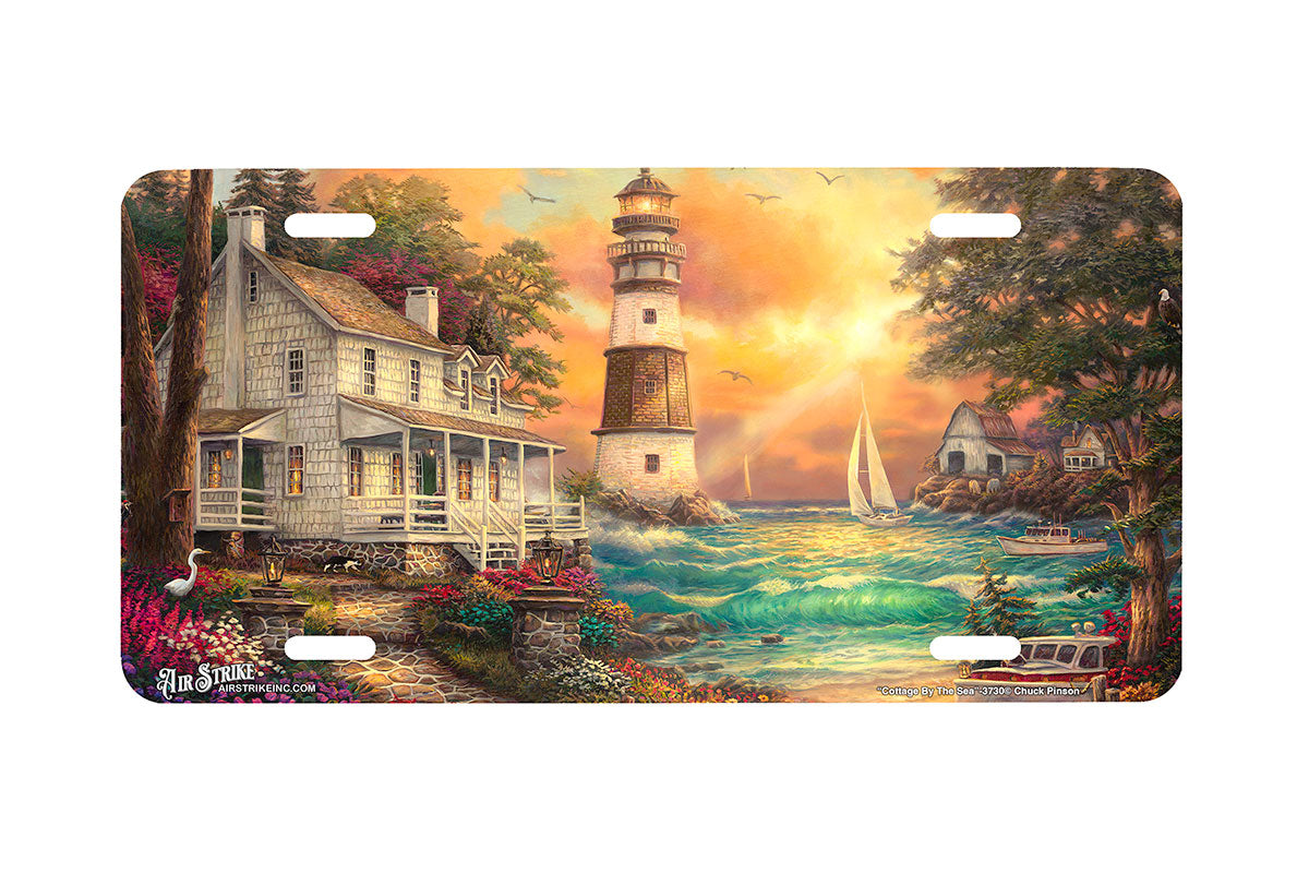 "Cottage By The Sea" - Decorative License Plate
