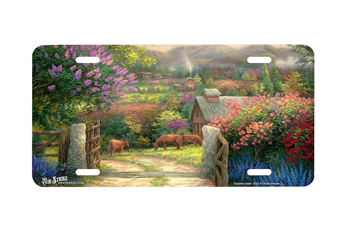 "Country Gate" - Decorative License Plate