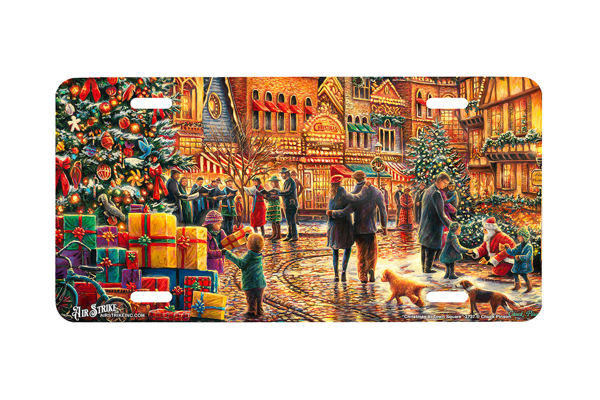 "Christmas At Town Square" - Decorative License Plate