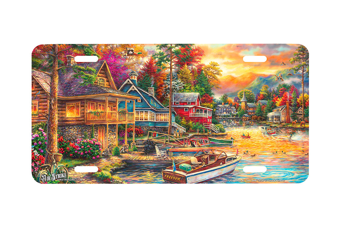 "Freedom At The Lake" - Decorative License Plate