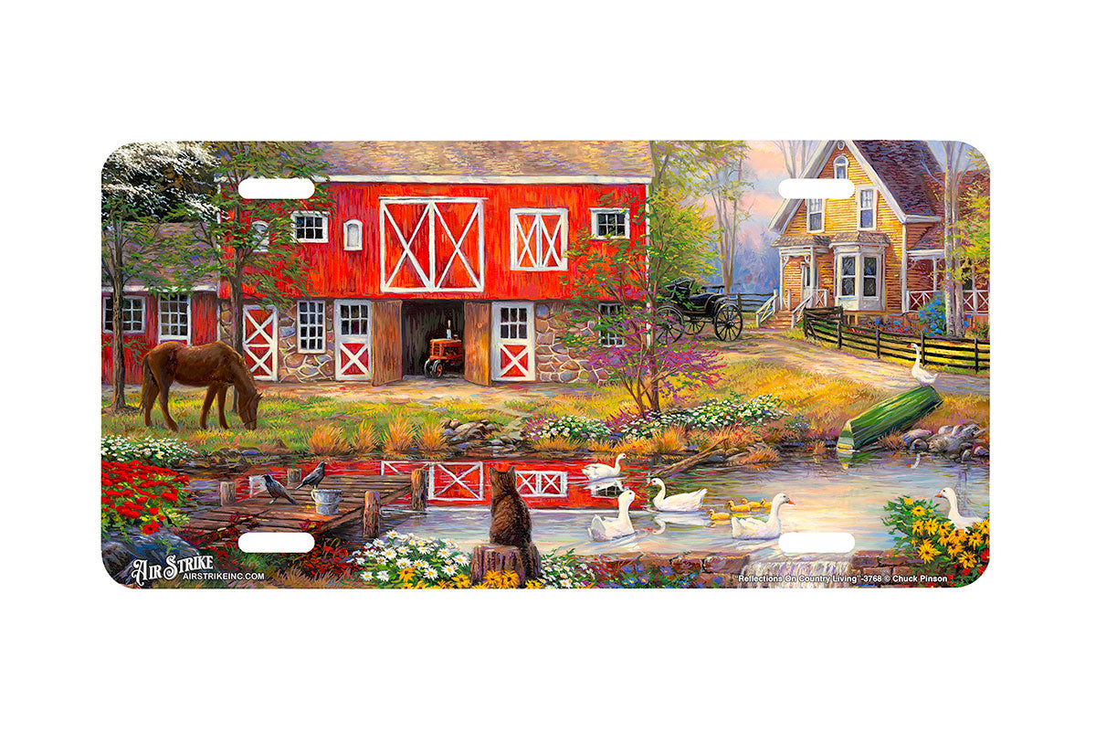 "Reflections On Country Living" - Decorative License Plate