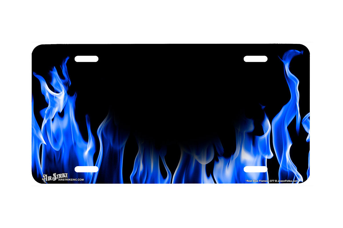 "Real Blue Flames" - Decorative License Plate