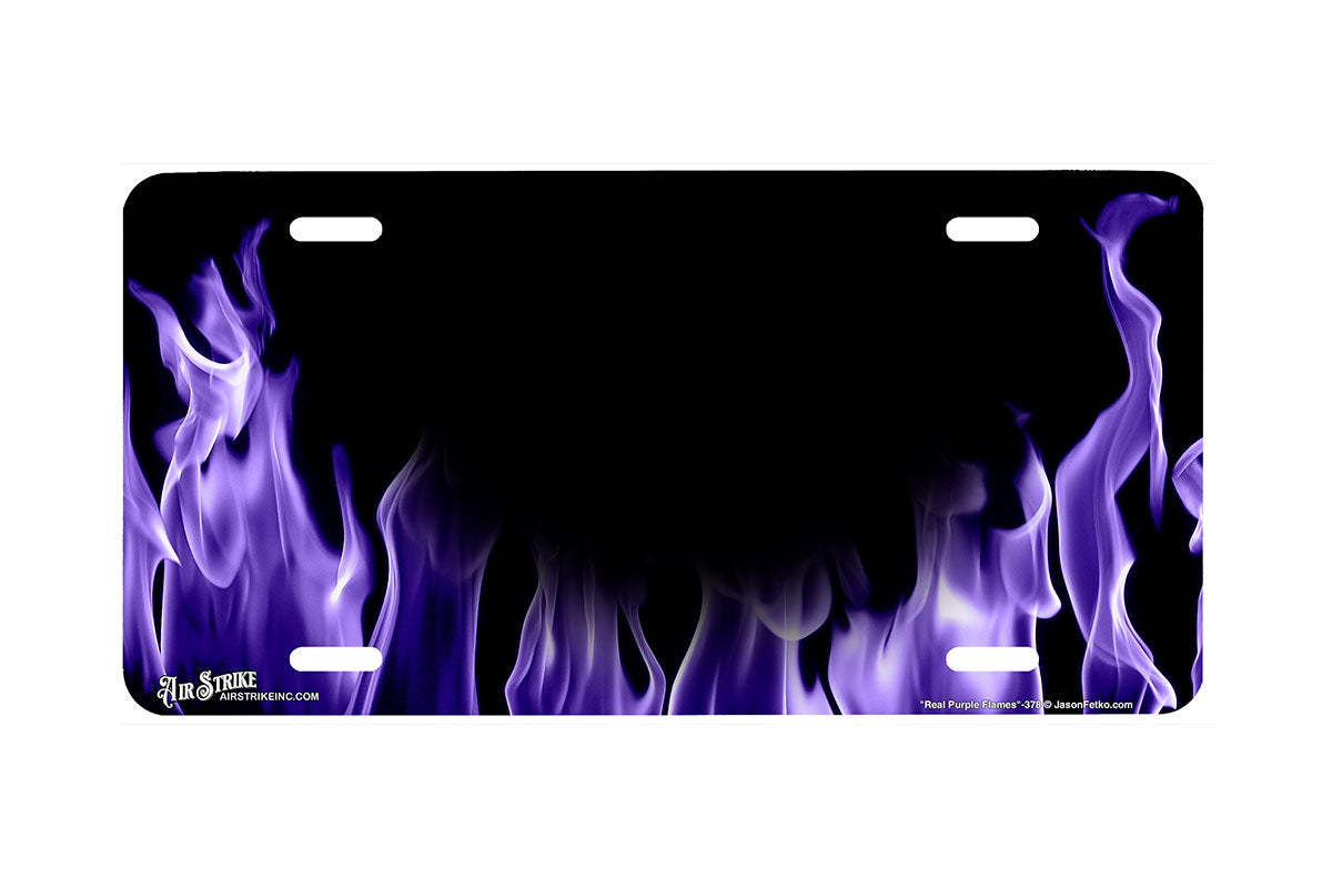 "Real Purple Flames" - Decorative License Plate