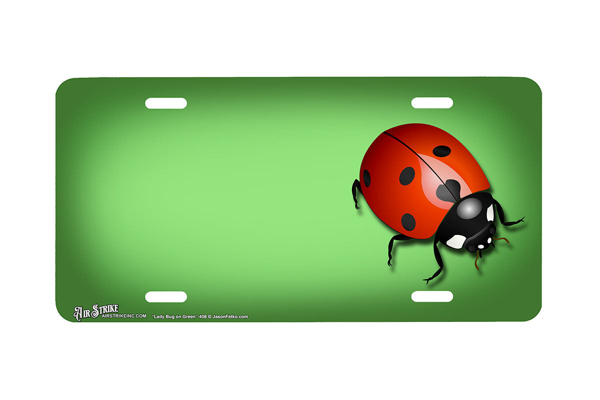 "Lady Bug on Green" - Decorative License Plate