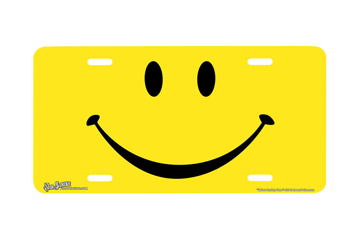 "Yellow Smiley Face" - Decorative License Plate