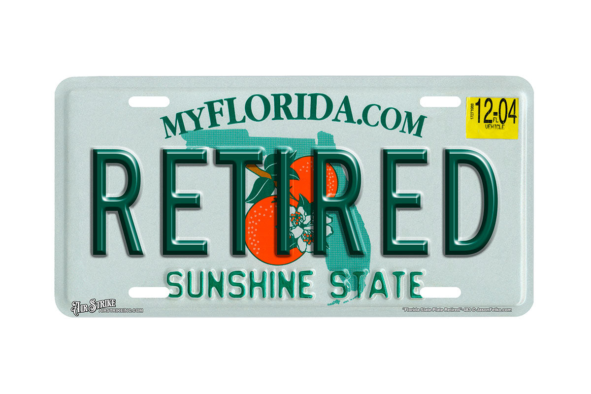 "Florida State Retired" - Decorative License Plate