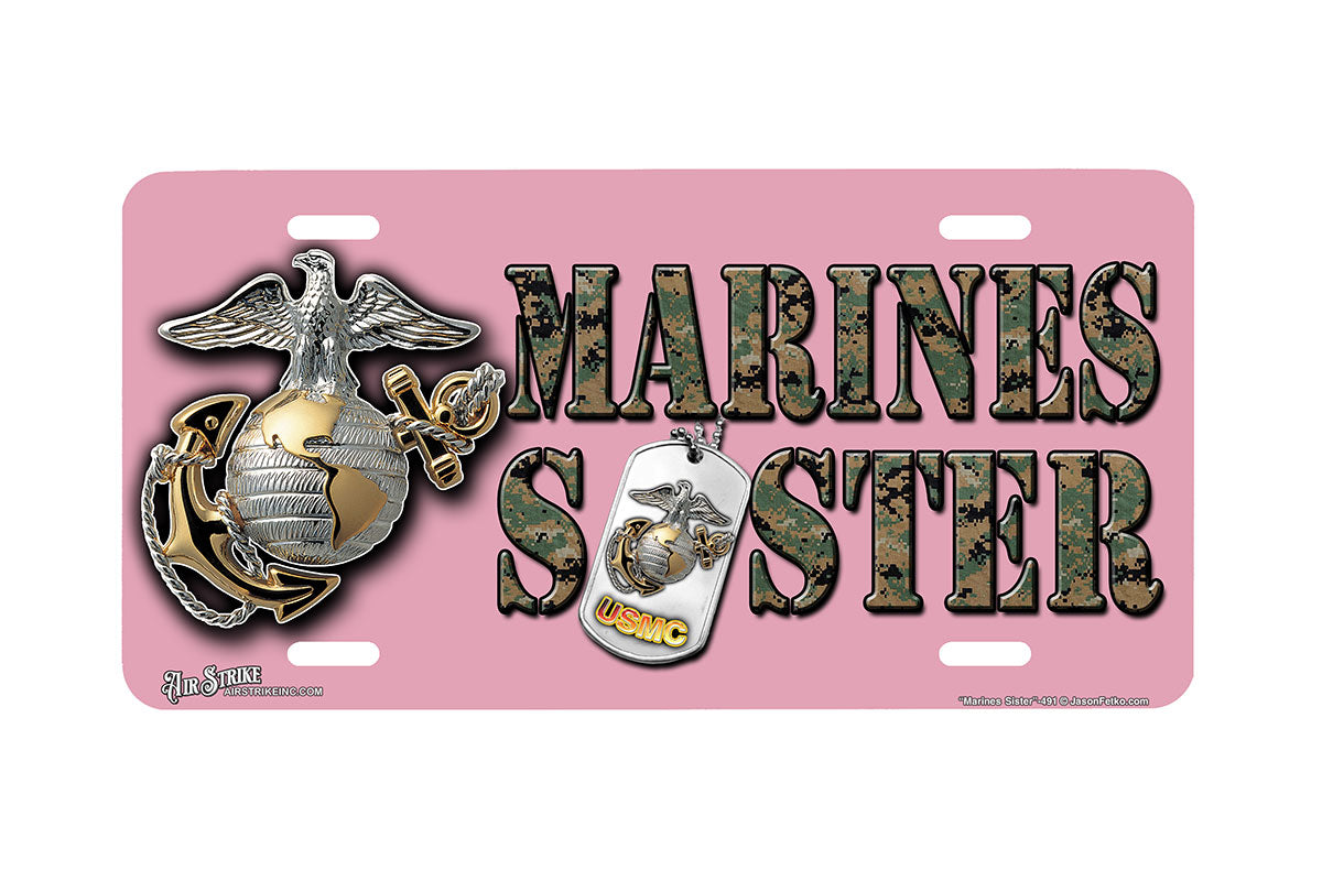 "Marines Sister" - Decorative License Plate