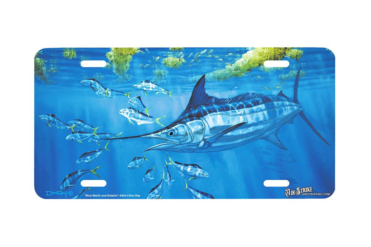 "Marlin And Dolphin" - Decorative License Plate