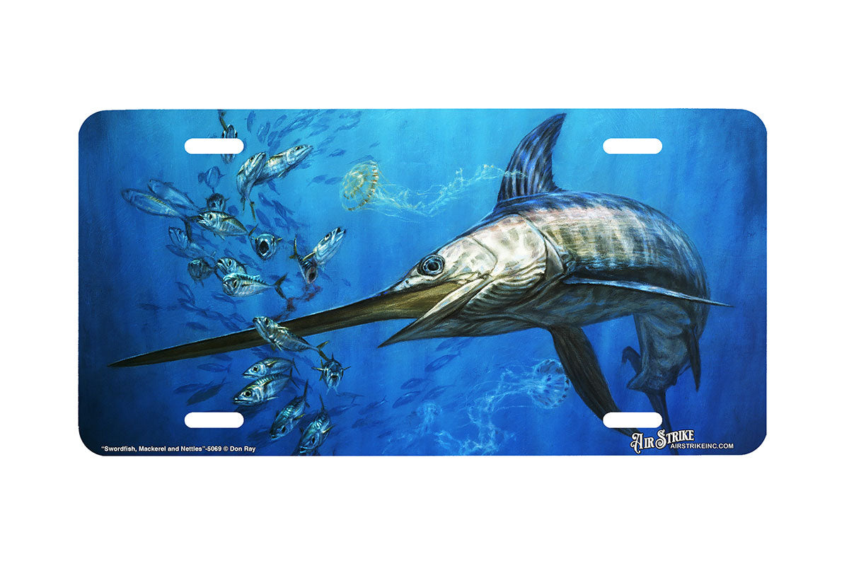 "Swordfish Mackerel And Nettles" - Decorative License Plate