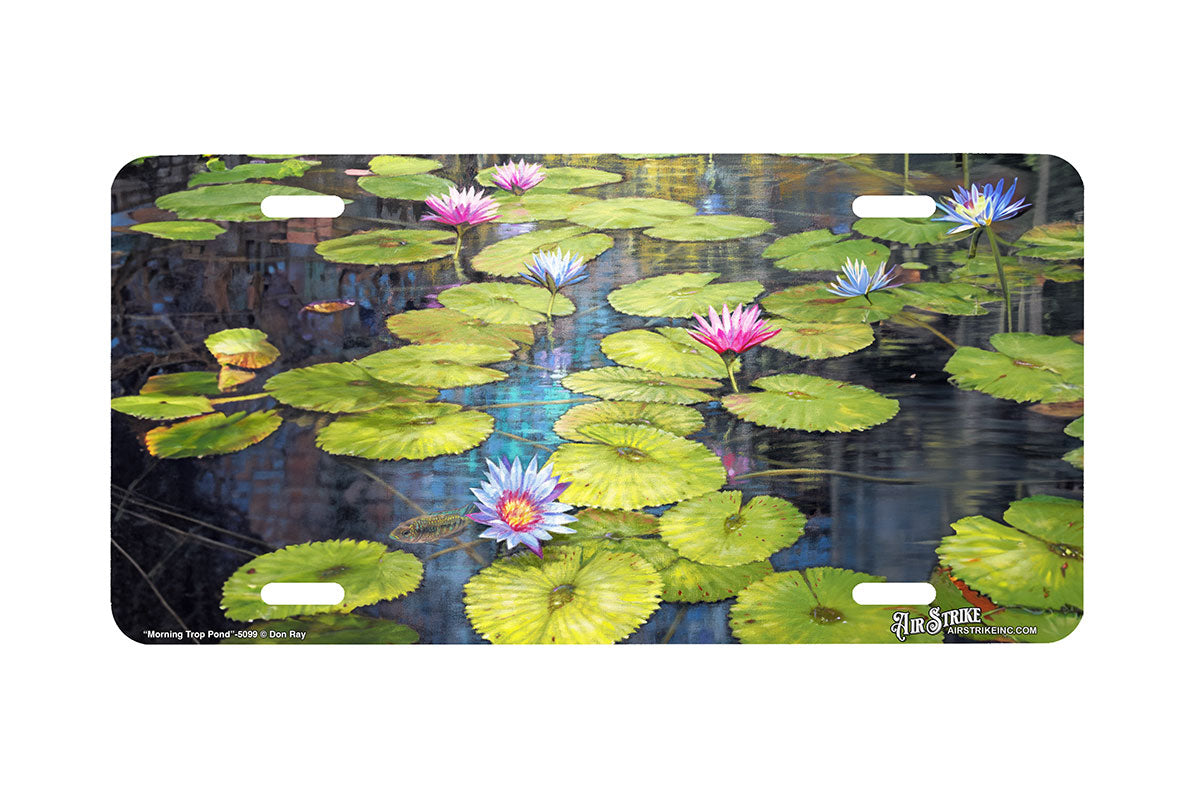 "Morning Tropical Pond" - Decorative License Plate