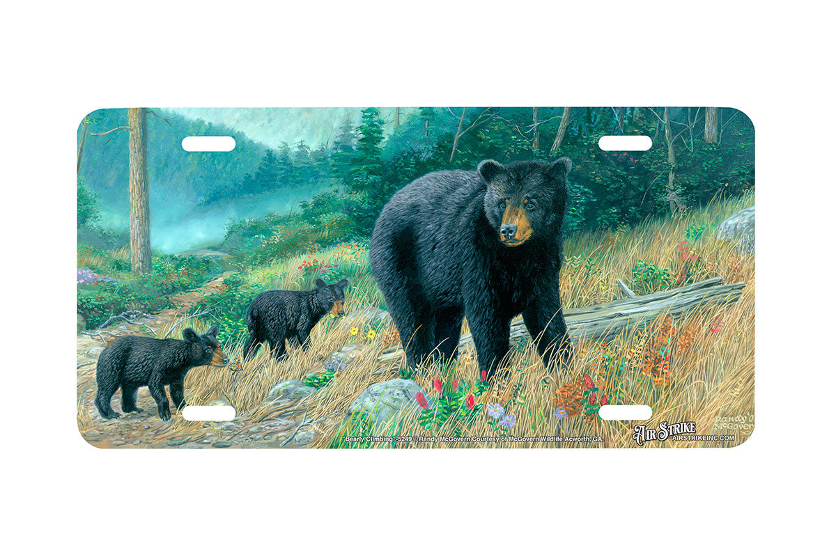 "Bearly Climbing" - Decorative License Plate