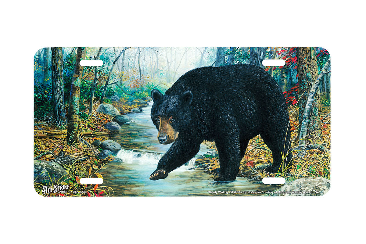 "Bearly Wading" - Decorative License Plate