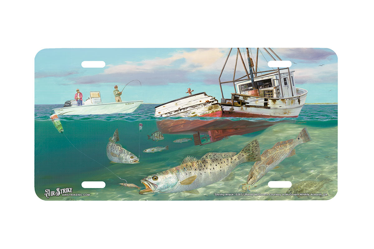 "Shrimp Wreck" - Decorative License Plate