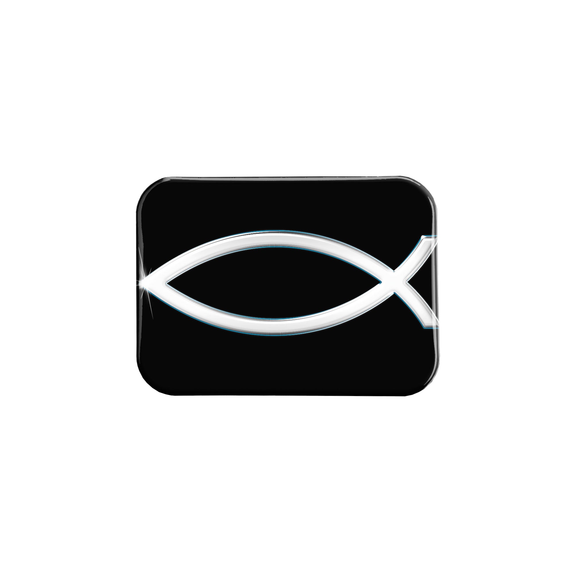 "Christian Fish in Silver" - 2.5" X 3.5" Rectangle Fridge Magnets