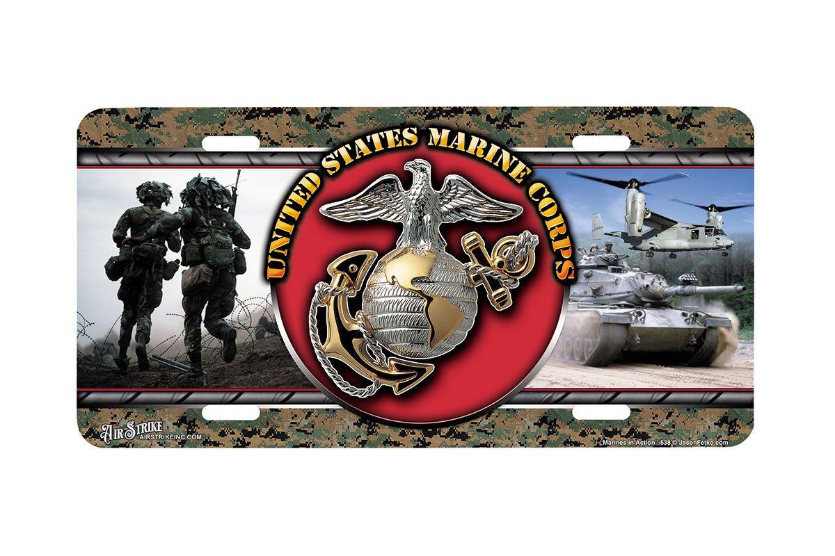 "Marines in Action" - Decorative License Plate