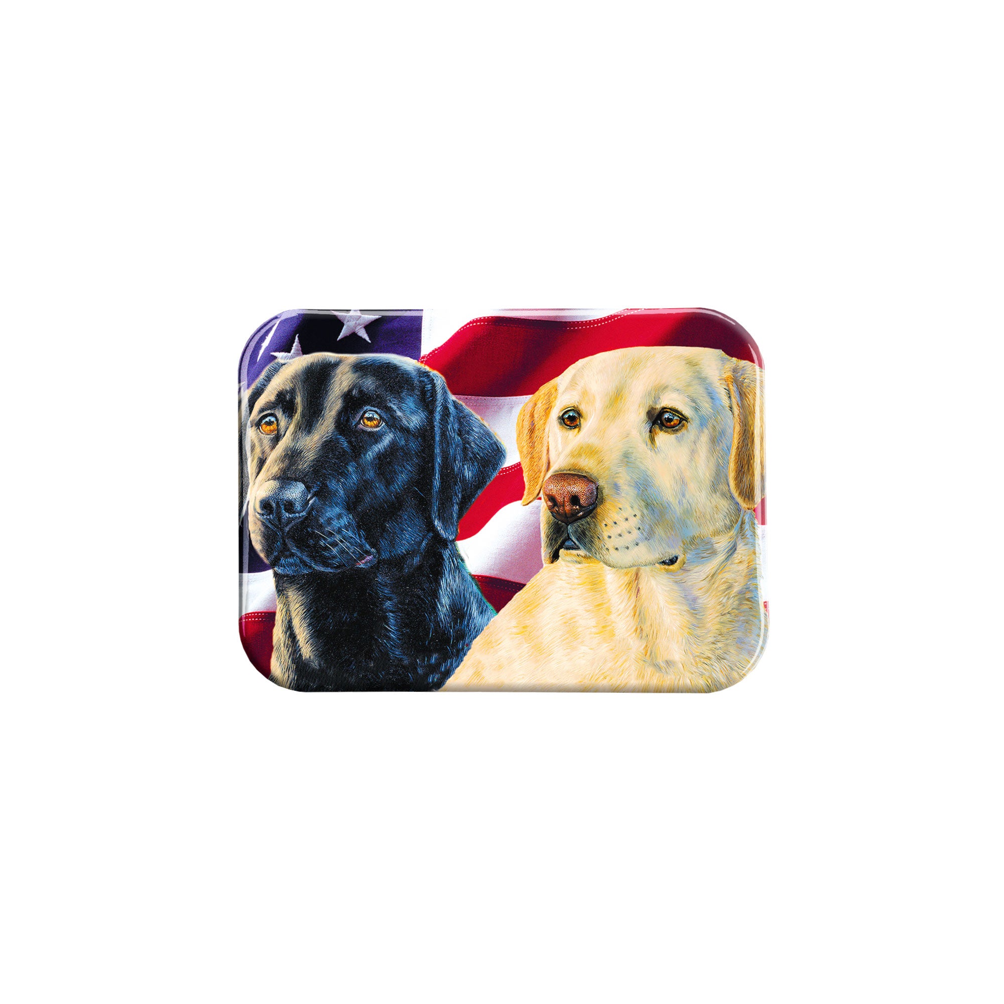 "American Black and Yellow Lab" - 2.5" X 3.5" Rectangle Fridge Magnets